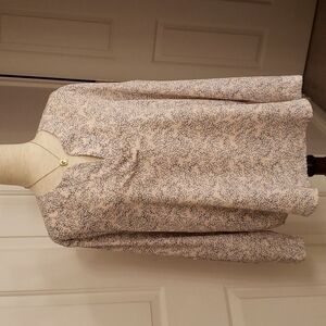 Ann Taylor Pink Gray Leaf Print Top